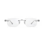 فریم طبی زنانه Chrome Hearts مستطیلی نقره‌ای کد 2259