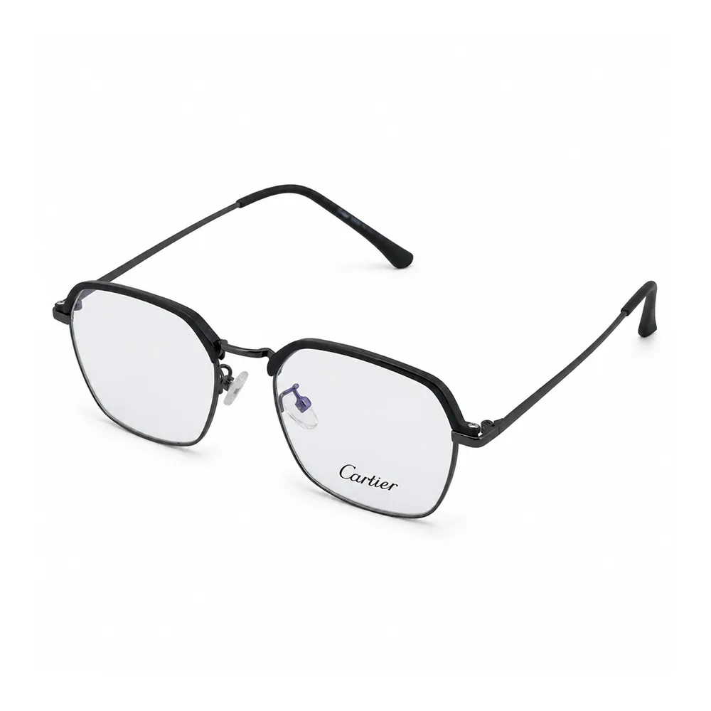 cartier-eye-glasses-2258-s فریم طبی زنانه و مردانه کارتیر مستطیلی مشکی کد 2258