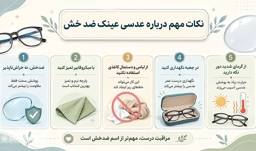 عدسی عینک ضد خش