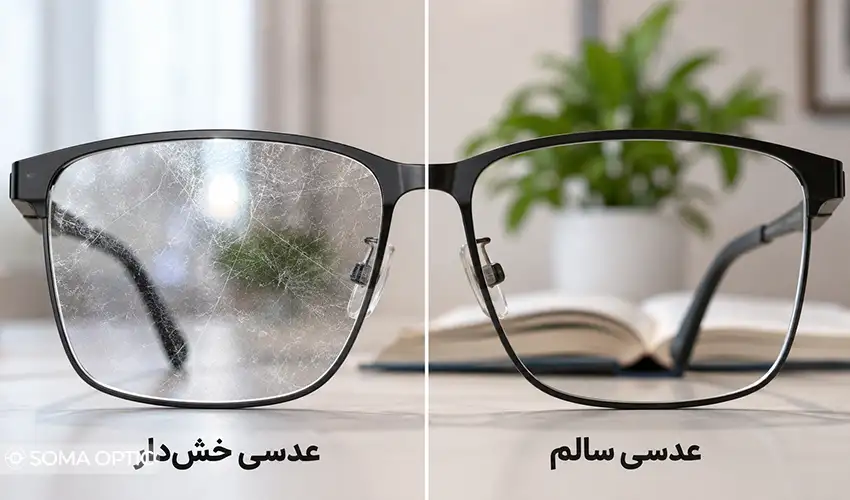 خش گیری عدسی عینک