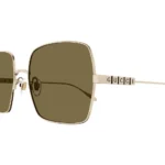 عینک آفتابی زنانه گوچی Gucci GG1434S 002 57 رزگلد با عدسی قهوه‌ای